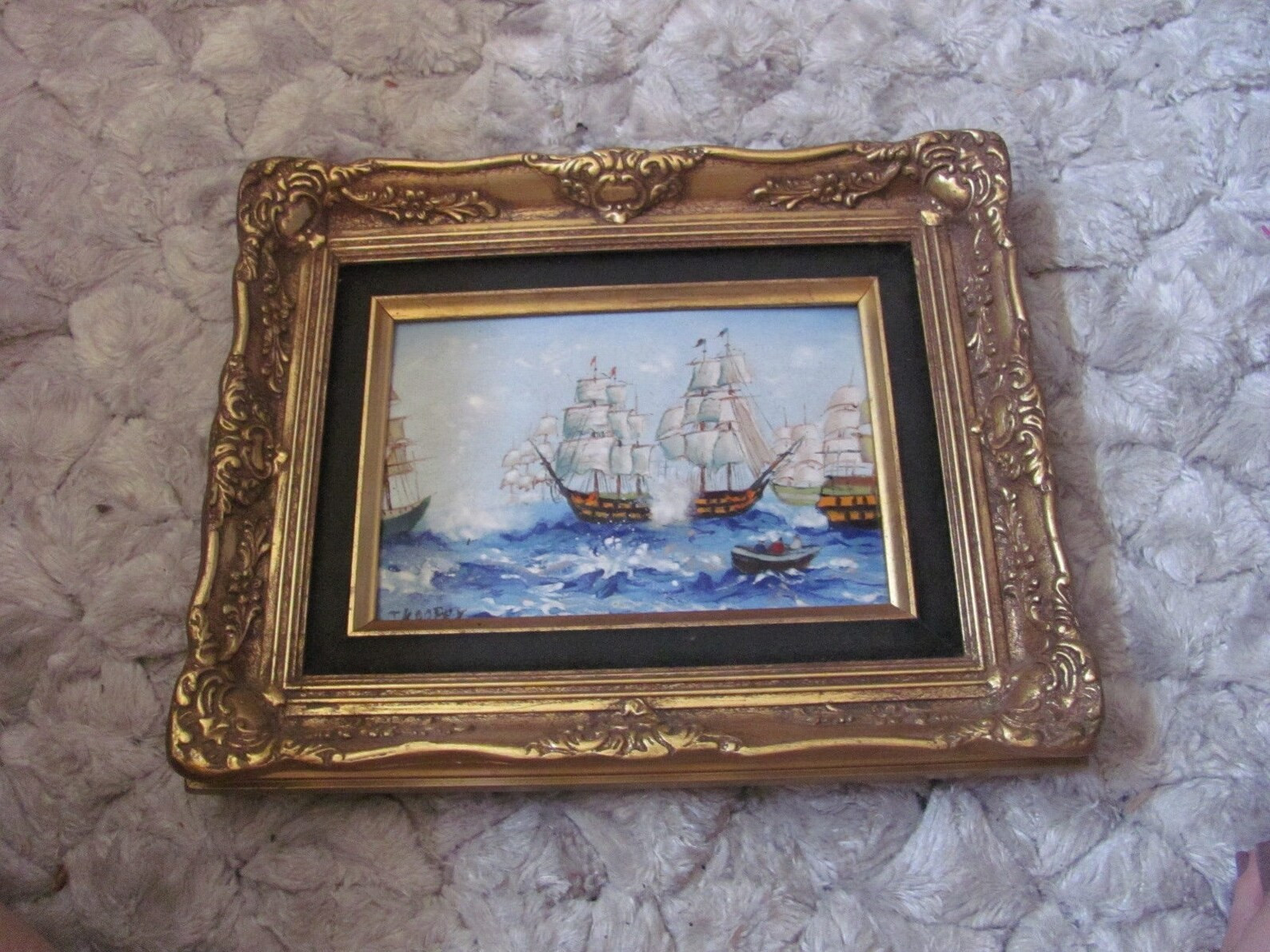 J Kooper - Signed Enamel on Copper Painting Art Framed Vintage 8.5" x 11" Framed Size - Ornate Go... | Etsy (US)