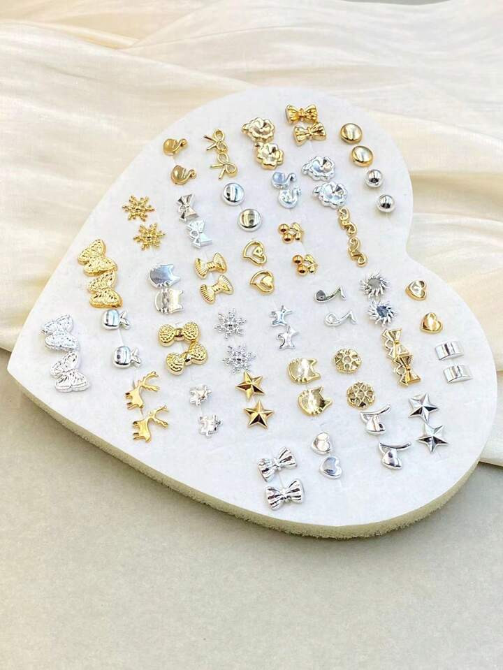 36pairs/Set Assorted Heart, Pentagram, Butterfly, Crown & Music Note Design Hypoallergenic Stud E... | SHEIN
