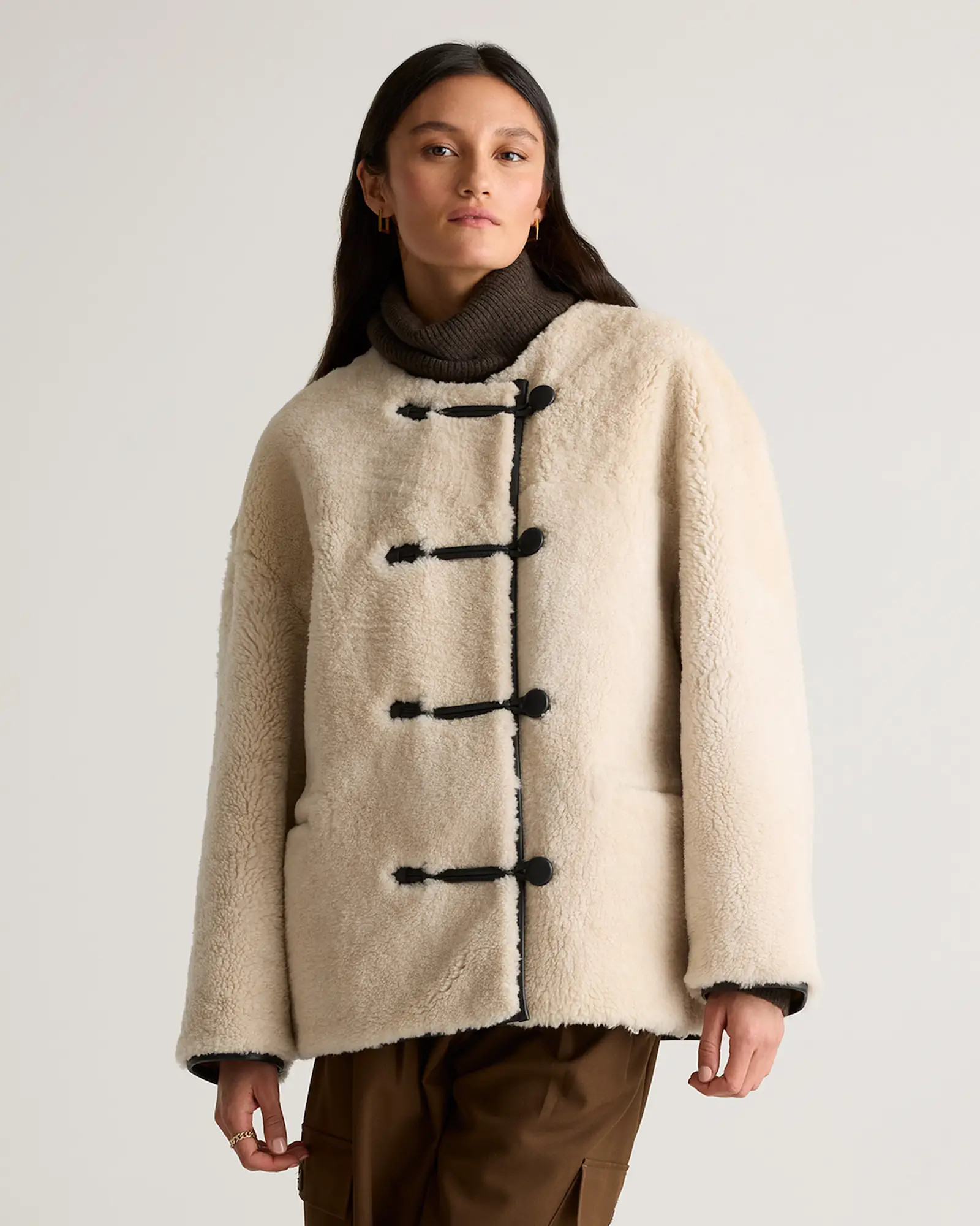 100% Shearling Duffle Jacket | Quince