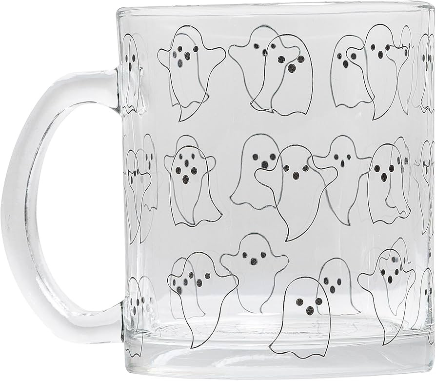 Pearhead Glass Ghost Mug, Halloween Home Décor, Coffee And Tea Glass Mug, Fall Drinkware Accesso... | Amazon (US)