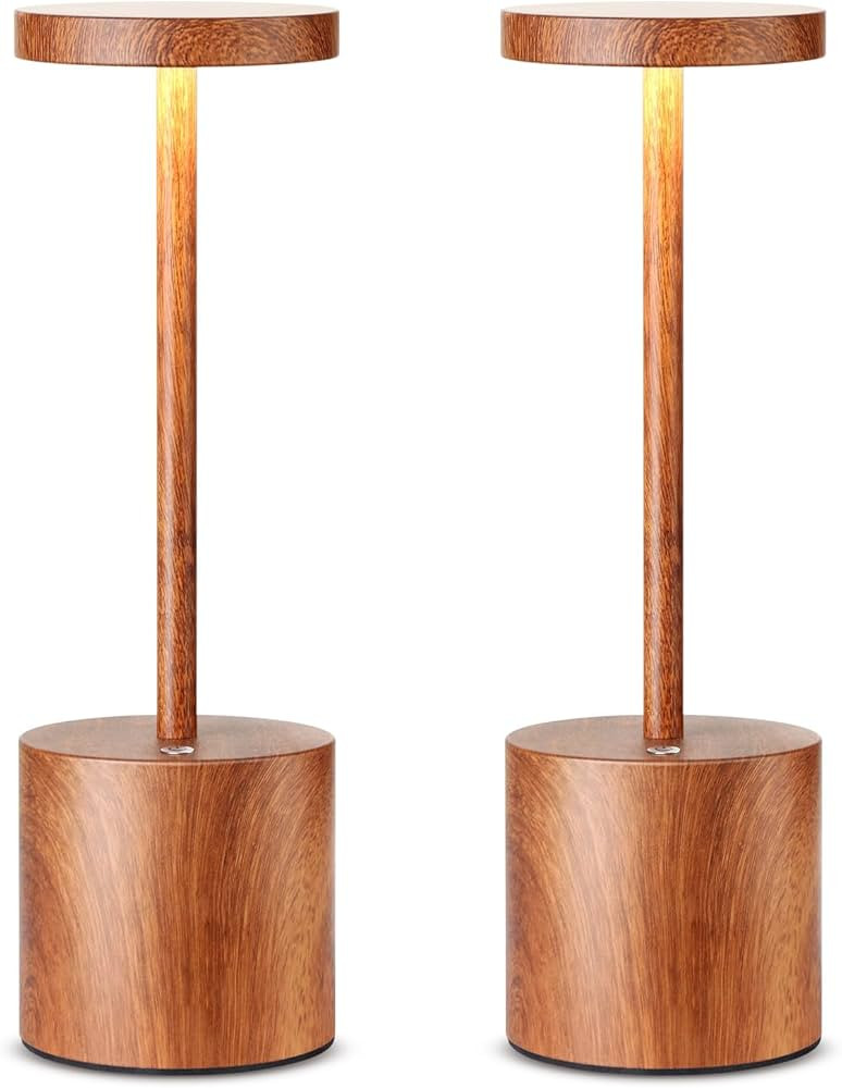 SAKRINGT 2 Pack Cordless Rechargeable Table Lamp, 5000mAh Battery Operated Portable LED Table Lig... | Amazon (US)