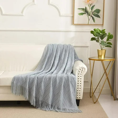 Annadaif Grey Throw Blanket for Couch Soft Cozy Knitted Throw Blankets for Sofa & Bed - Lightweight  | Walmart (US)
