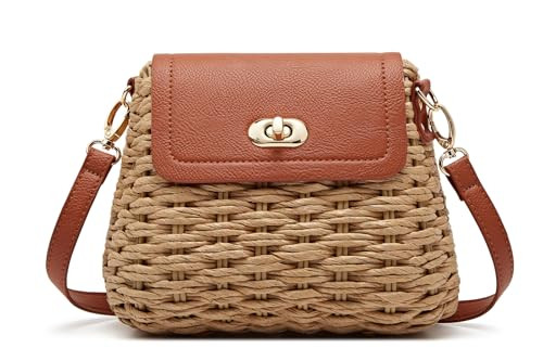Obosoyo 2026 Trendy Woven Straw Crossbody Bag Women Small Square Shoulder Bag Summer Beach Daily ... | Amazon (US)