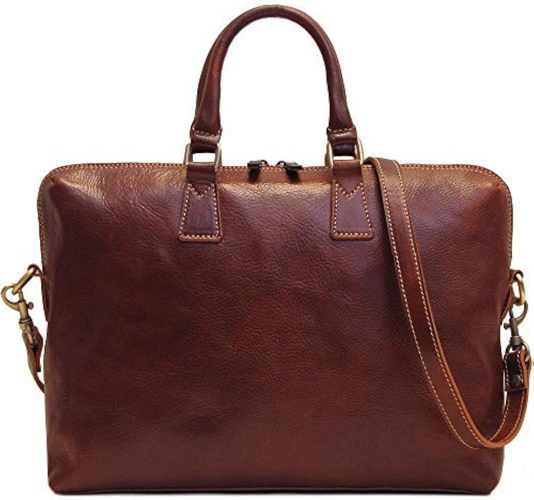 Floto Milano Slim Brown Briefcase Attache Lap-top Case | Amazon (US)