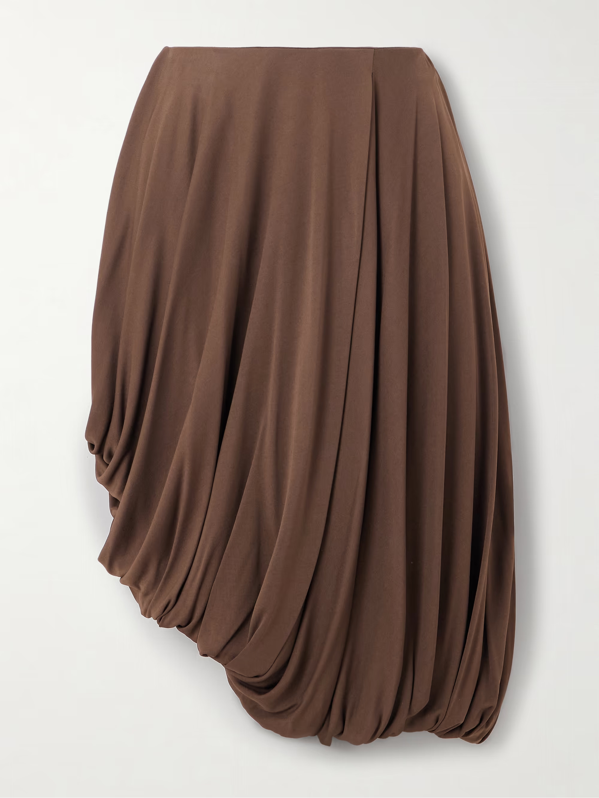 Asymmetric pleated gathered jersey skirt | NET-A-PORTER (US)