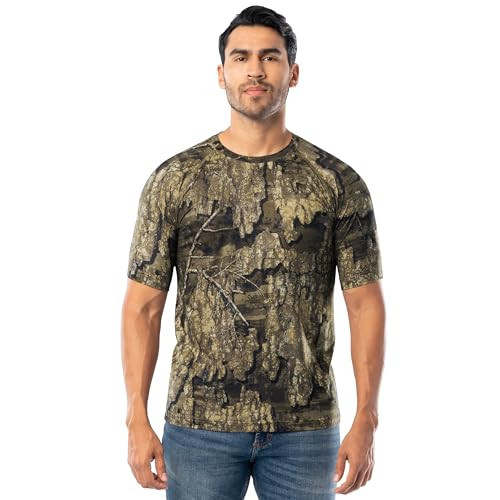 Realtree Men's Flex Short Sleeve Raglan Tee, Realtree Timber, Large | Amazon (US)