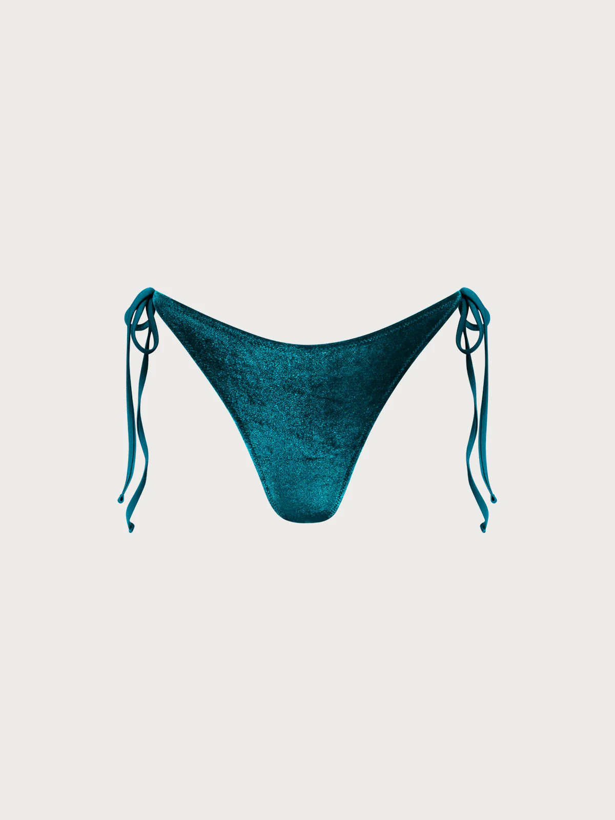Malachite Green Tie Velvet Bikini Bottom & Reviews - Malachite Green - Sustainable Bikinis | BERL... | BERLOOK