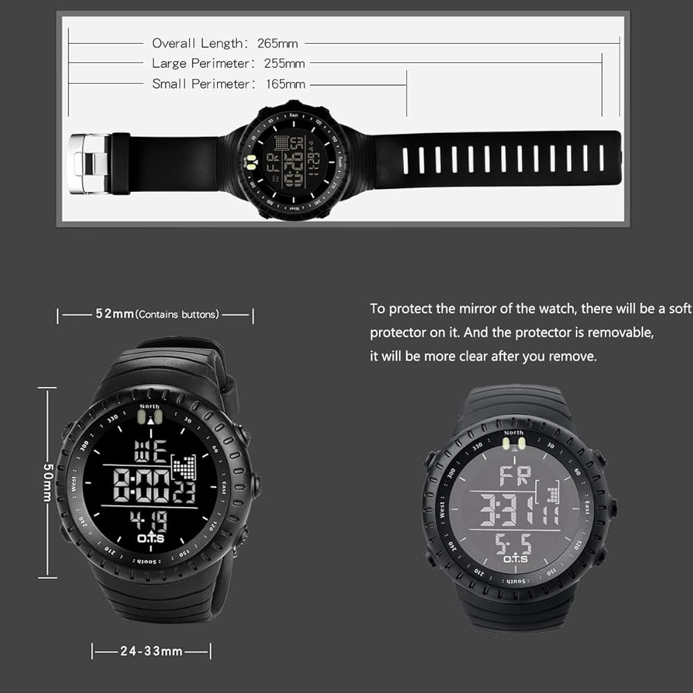 Men's Digital Sports Watch Waterproof Tactical Watch with LED Backlight Watch for Men | Amazon (US)