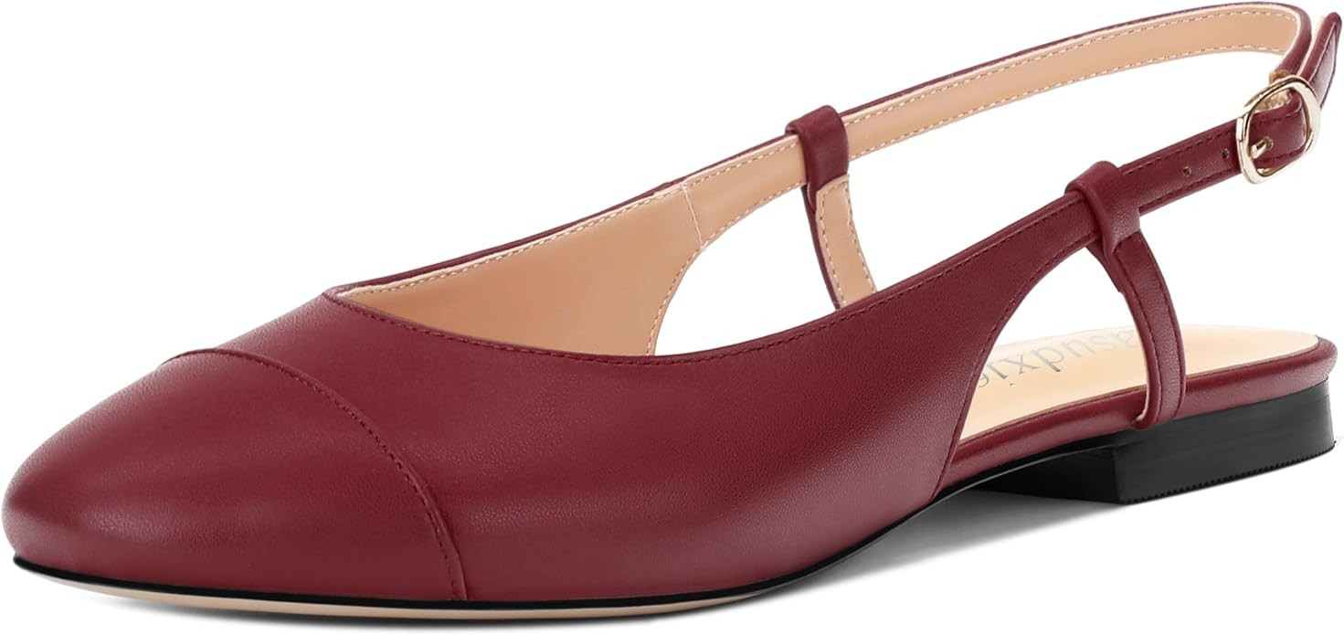 Women's Slingback Flats, Round Toe Flats for Women Dressy Casual Work Office Party, Women's Flats... | Amazon (US)