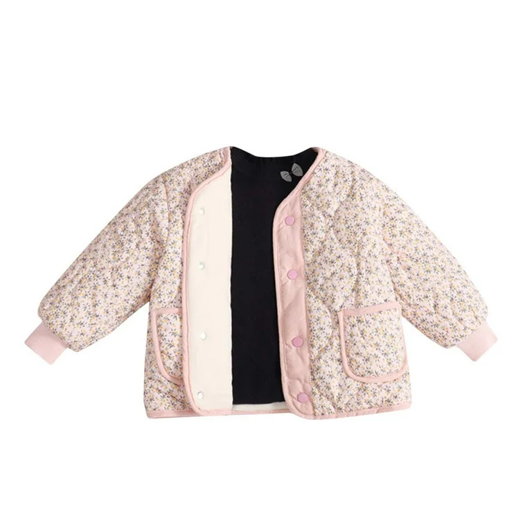 Odeerbi Toddler Girls Winter Coat Fleece Lined Quilted Puffer Jacket Thermal Padded Coats Childre... | Walmart (US)