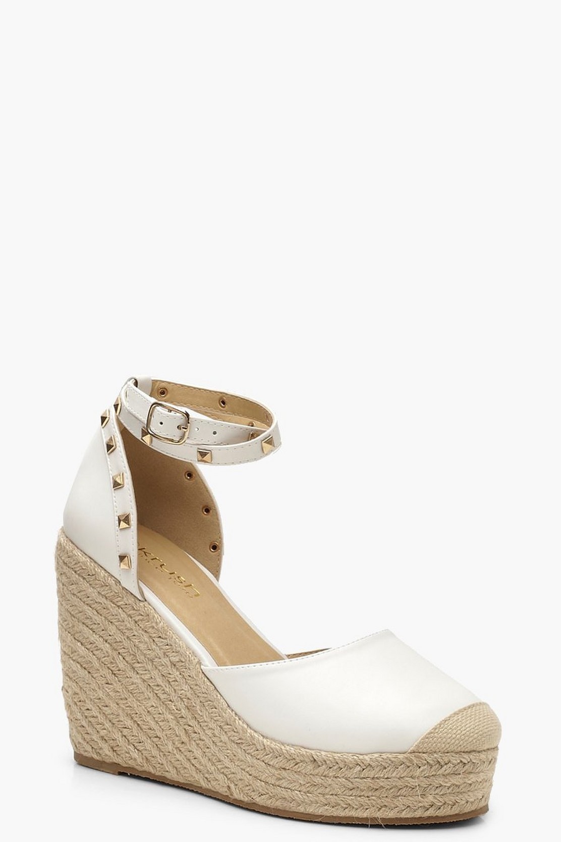 Studded Espadrille Wedges | Boohoo.com (US & CA)