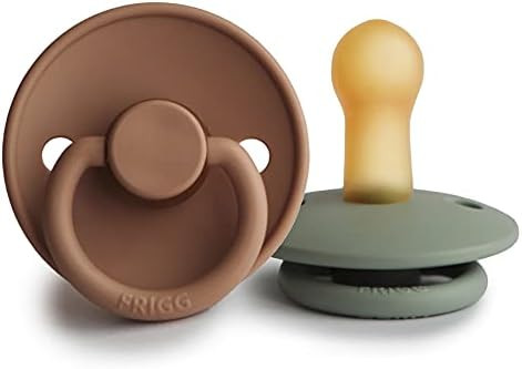 FRIGG Natural Rubber Baby Pacifier | Made in Denmark | BPA-Free (Sage/Peach Bronze, 6-18 Months) | Amazon (US)