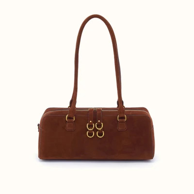Sadie Satchel In Suede Leather - Chocolate | HOBO Bags