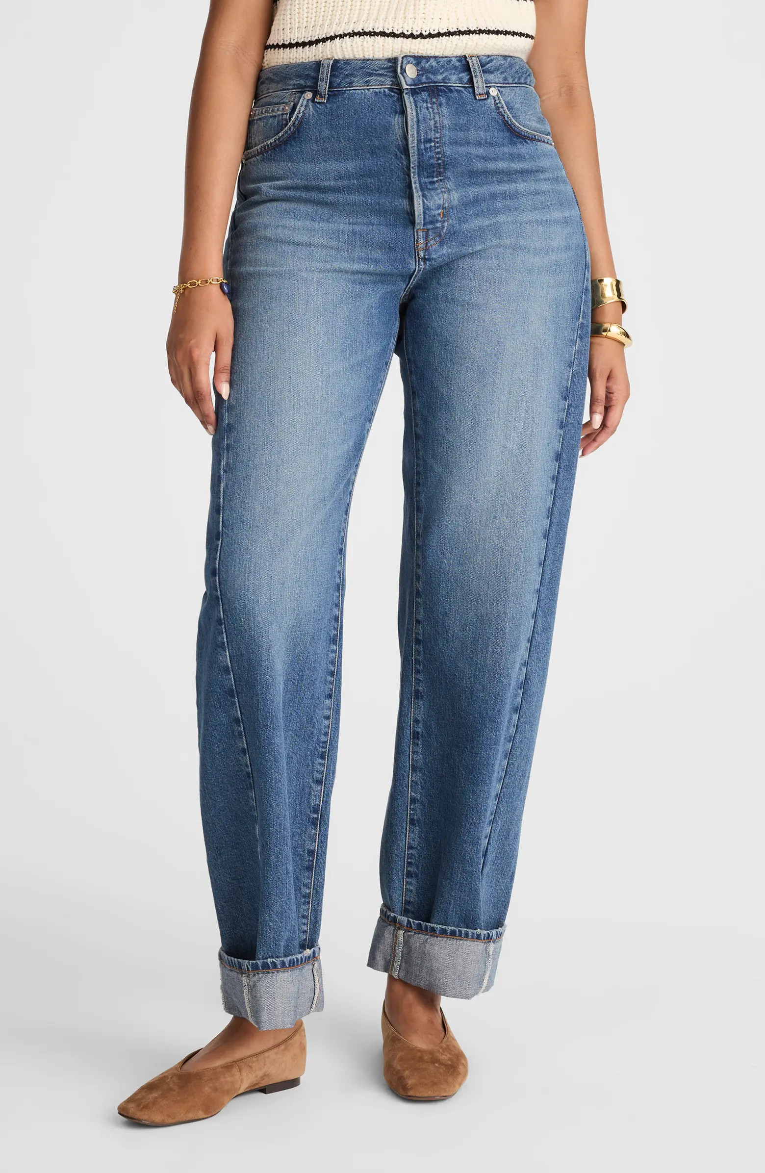 The Pieced Barrel Leg Jeans | Nordstrom Rack