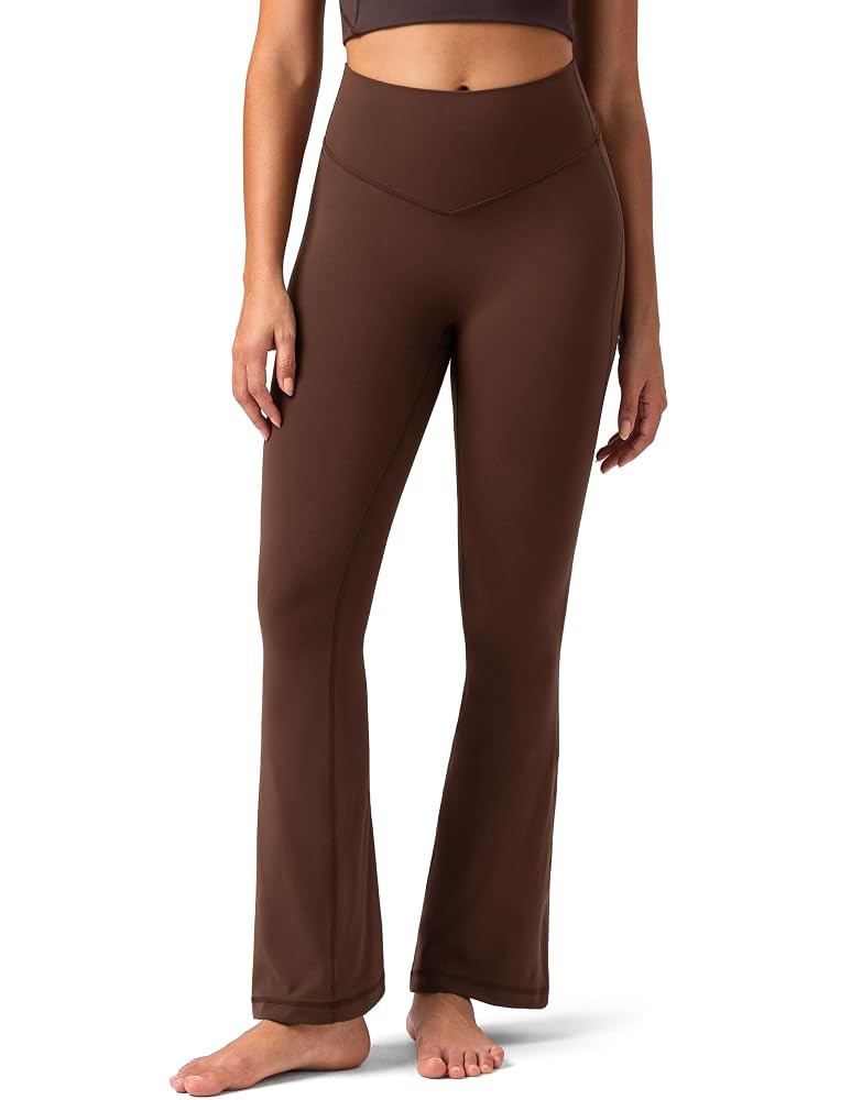 Colorfulkoala No Front Seam Flare Leggings Dreamlux High-Waisted Workout Yoga Pants for Women 27.... | Amazon (US)