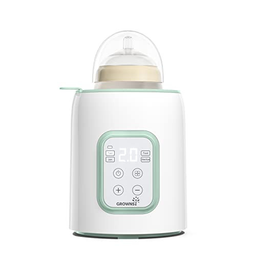 Grownsy Baby Bottle Warmer, 8-in-1 Fast Baby Milk Warmer with Timer for Breastmilk or Formula, Accurate Temperature Control, 24H Keep, Food Heater&Defrost BPA-Free Bottle Warmer for All Bottles- Green | Amazon (US)