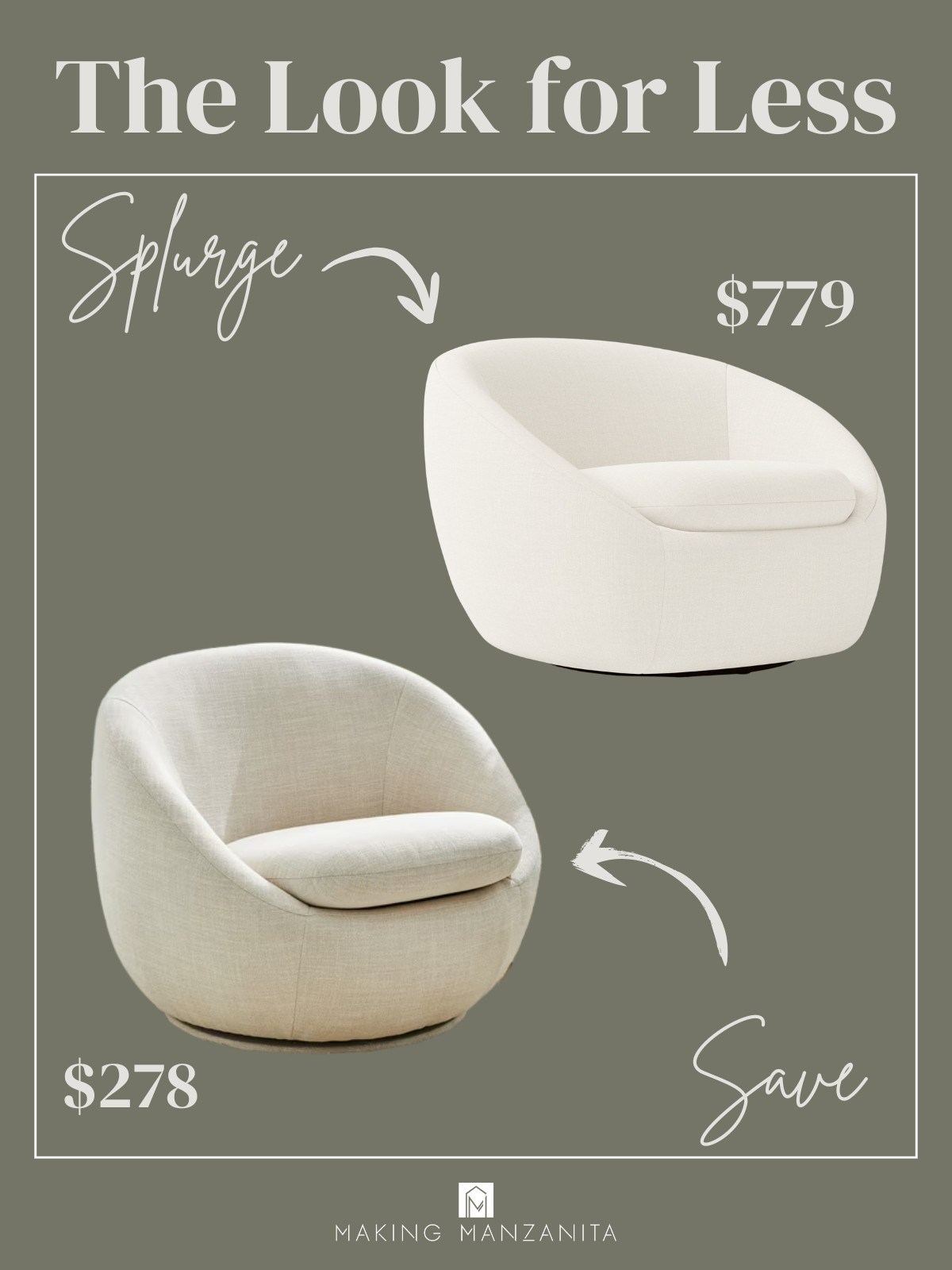 Save vs. Splurge: Cream Swivel Chair

That cozy, neutral swivel chair look—without the splurge. Sharing the West Elm Cozy Swivel Chair vs. the Walmart Better Homes & Gardens Mira in cream linen. Same comfy vibe, way better price. Perfect for a living room or reading nook. 

 #LTKHome
