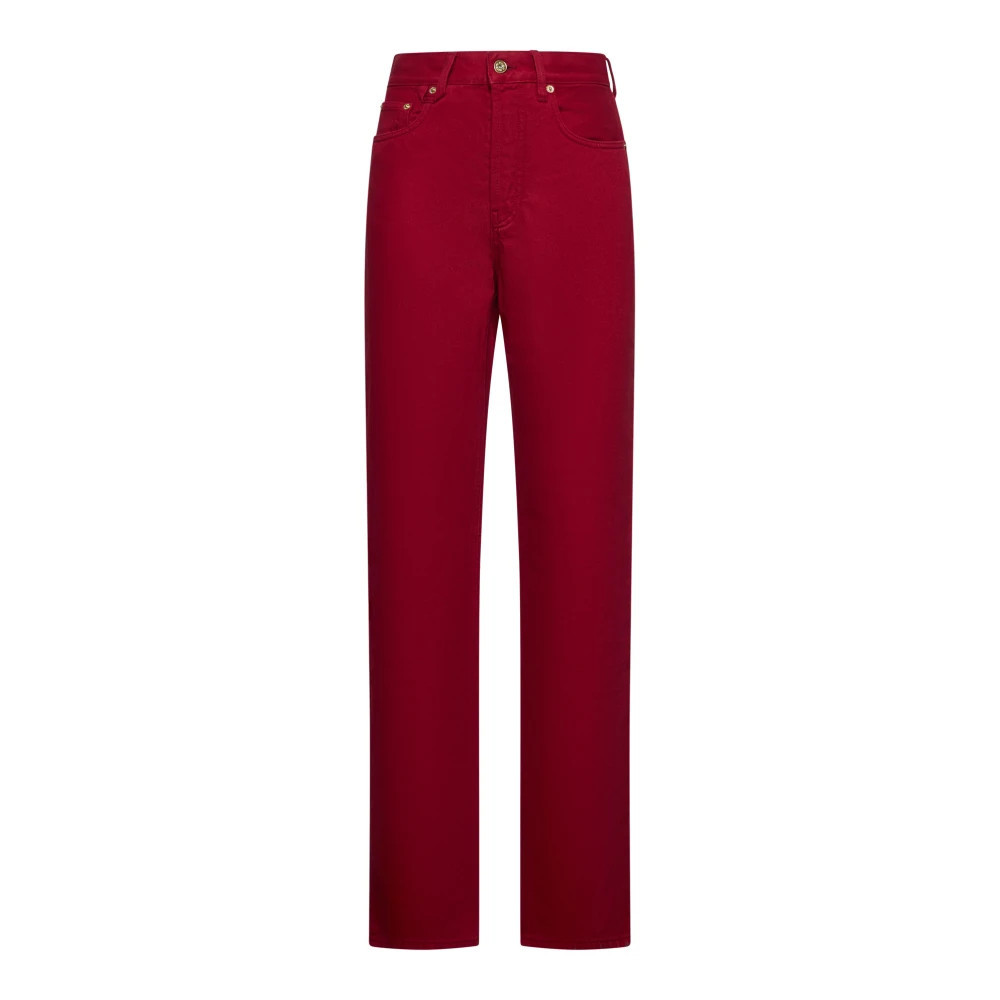 Red High Waist Straight Leg Jeans - female - Jacquemus - Straight Fit Jeans - Red - W26 - Jeans | Miinto UK Ltd