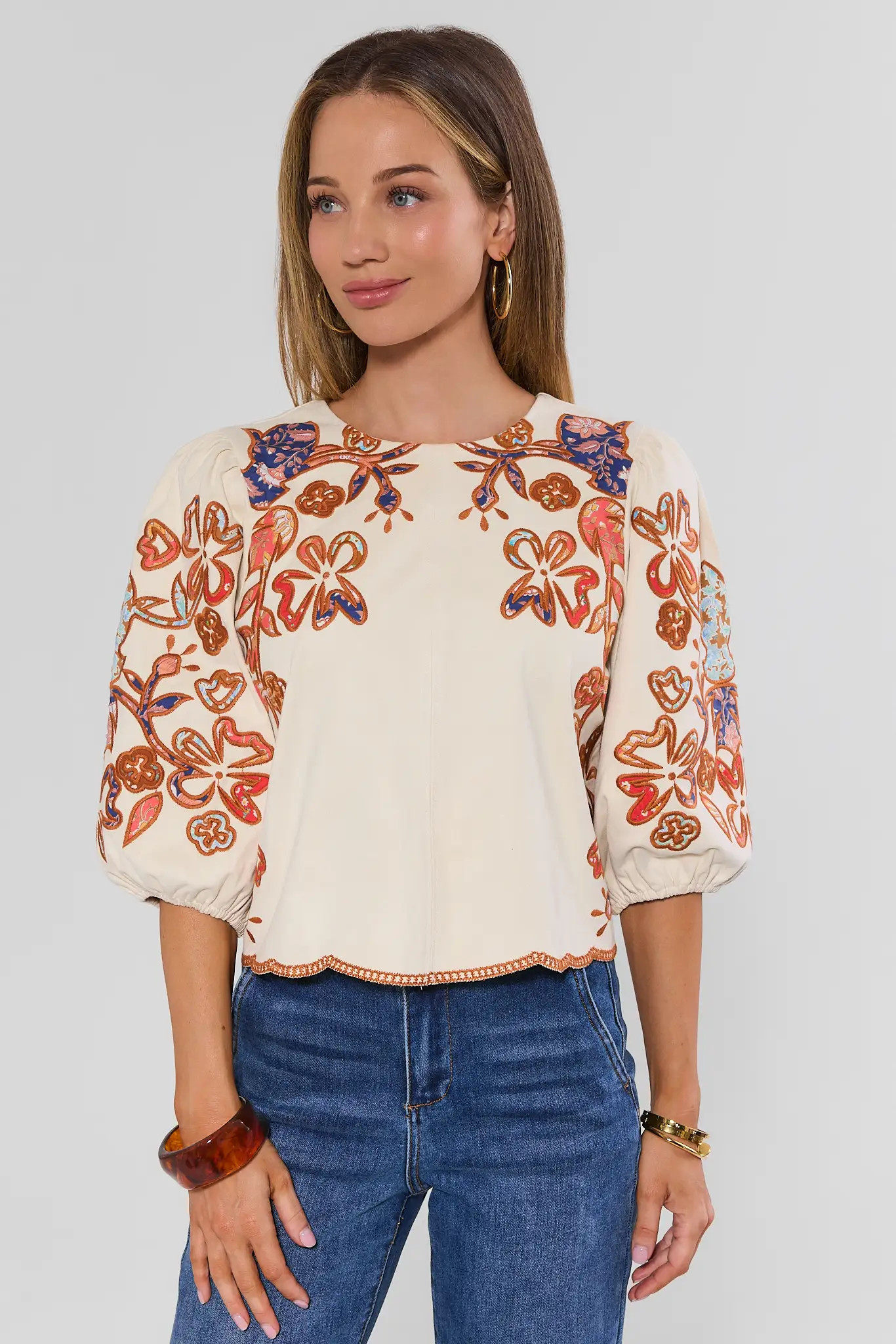 Jenna Ivory Faux Suede Top by THML | Avara