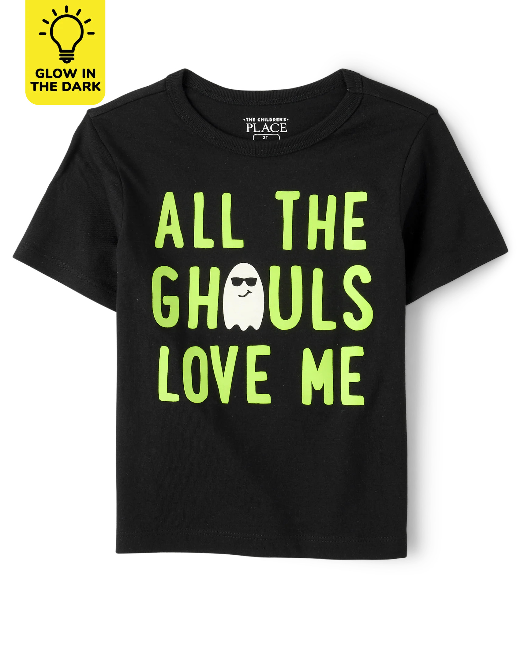 Baby And Toddler Boys Glow Ghouls Love Me Graphic Tee - black | The Children's Place