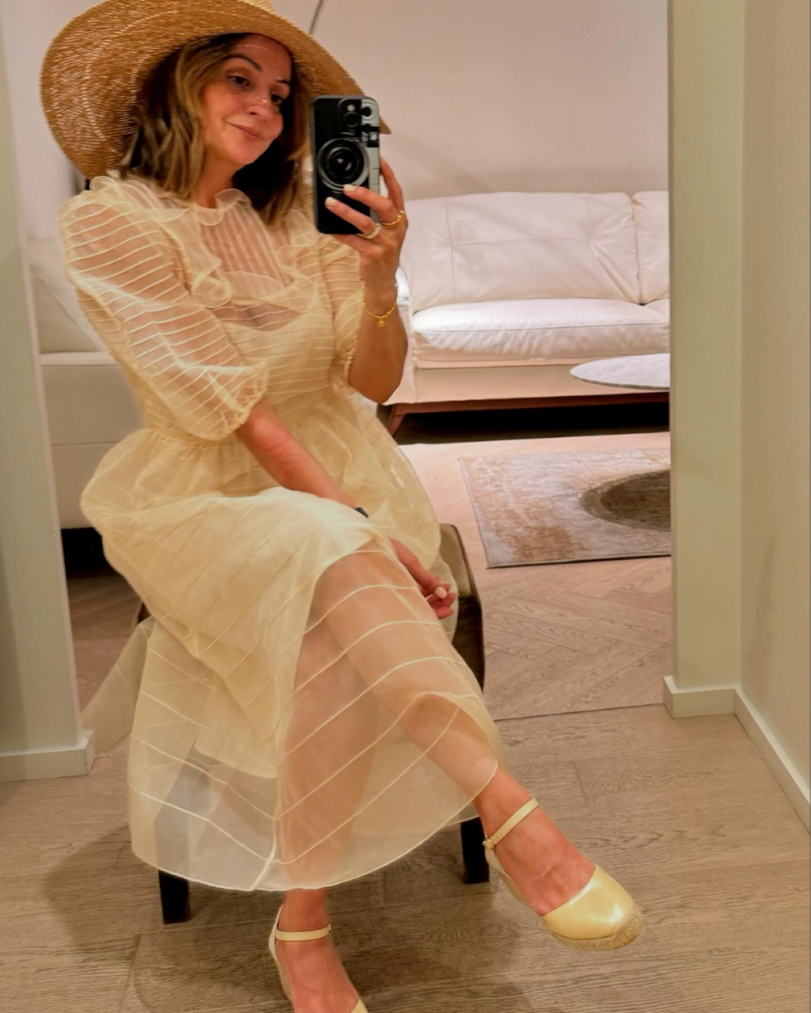 Organza cream dress with puff sleeve and full skirt perfect for the races a summer wedding or garden party 🤍 
#lkbennettlondon #lkbstylecollective #wearinglkb

#LTKover50style #LTKspring #LTKsummer