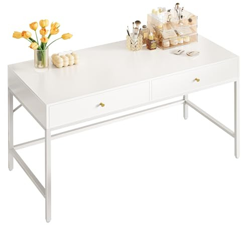 SUPERJARE Vanity Desk with Drawers, 47 inch Computer Desk, Modern Simple Home Office Desks, Makeu... | Amazon (US)