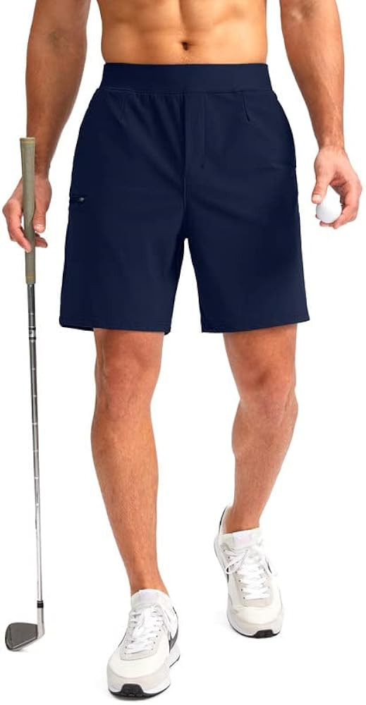 Viodia Men's 7" Golf Shorts with 5 Pockets Elastic Waist Dry Fit Stretch Shorts for Men Hiking Ca... | Amazon (US)