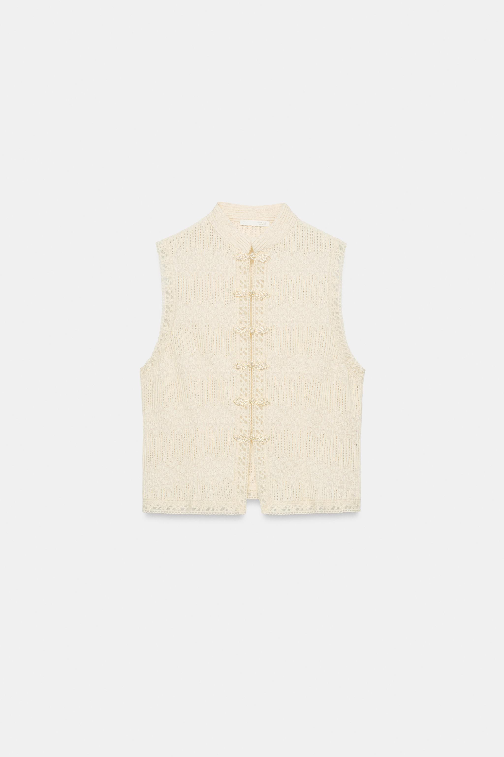 PLEATED VEST WITH FROG FASTENING | Zara US