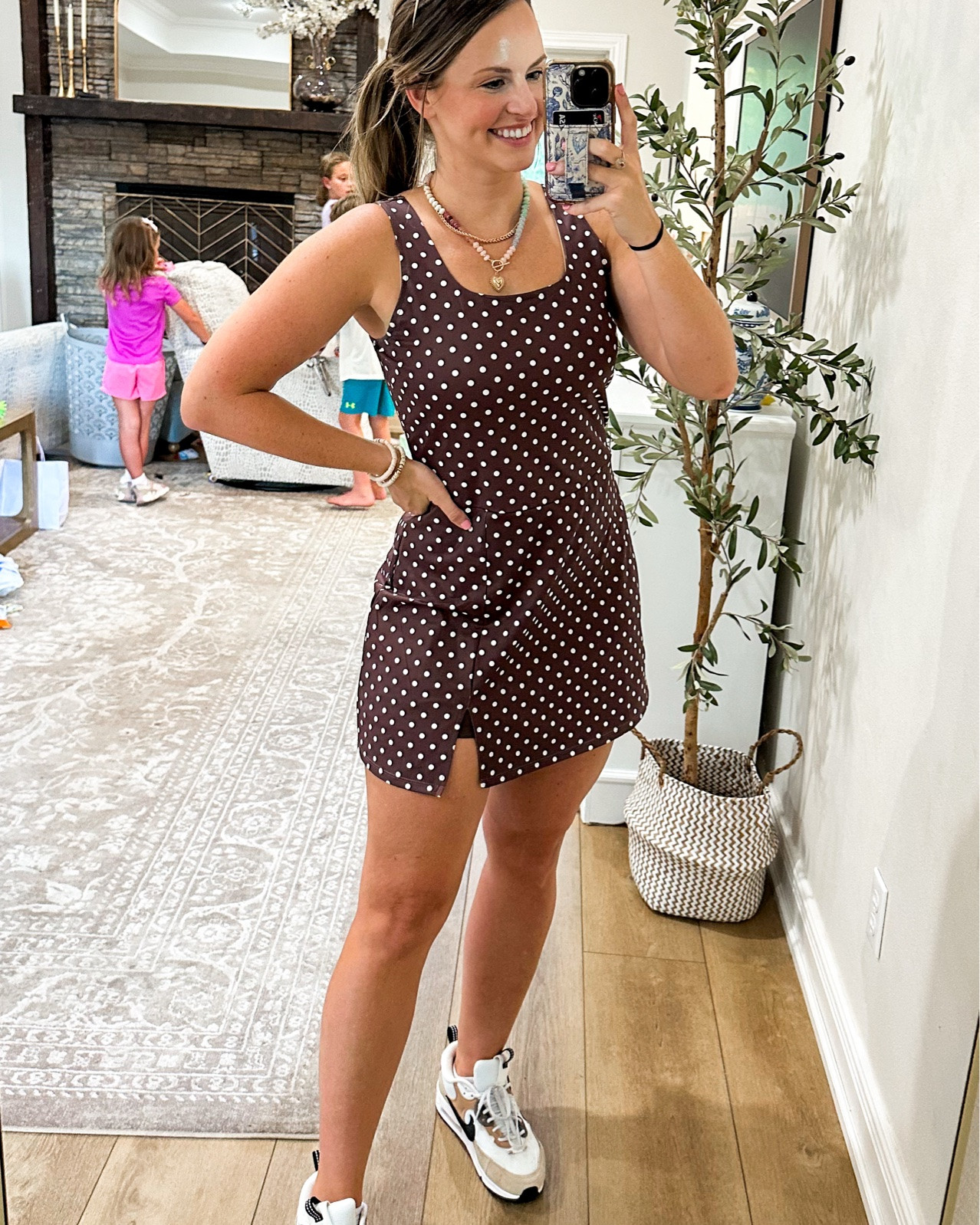 Two trends in loving for fall: Chocolate brown and polkadots!!! 🤎 

Love this new active dress I found on Amazon that has both. 💫 wearing a size M & love the fit & style with the built in biker shorts & pockets on both sides. The straps are wide enough to wear a normal bra with it!

It’s a great athletic dress option if you need a dress for tennis/pickleball, sports season, busy mom life, you name it! I wore it to a bday party today to beat this heat! 🥵 What do you think? Would you wear this?!

#LTKxWalmart #LTKNYFW #LTKootd

Comment SHOP below to receive a DM with the link to this post on my LTK ⬇ https://liketk.it/6mEu9

#LTKmomlife #LTKOver40 #LTKActive