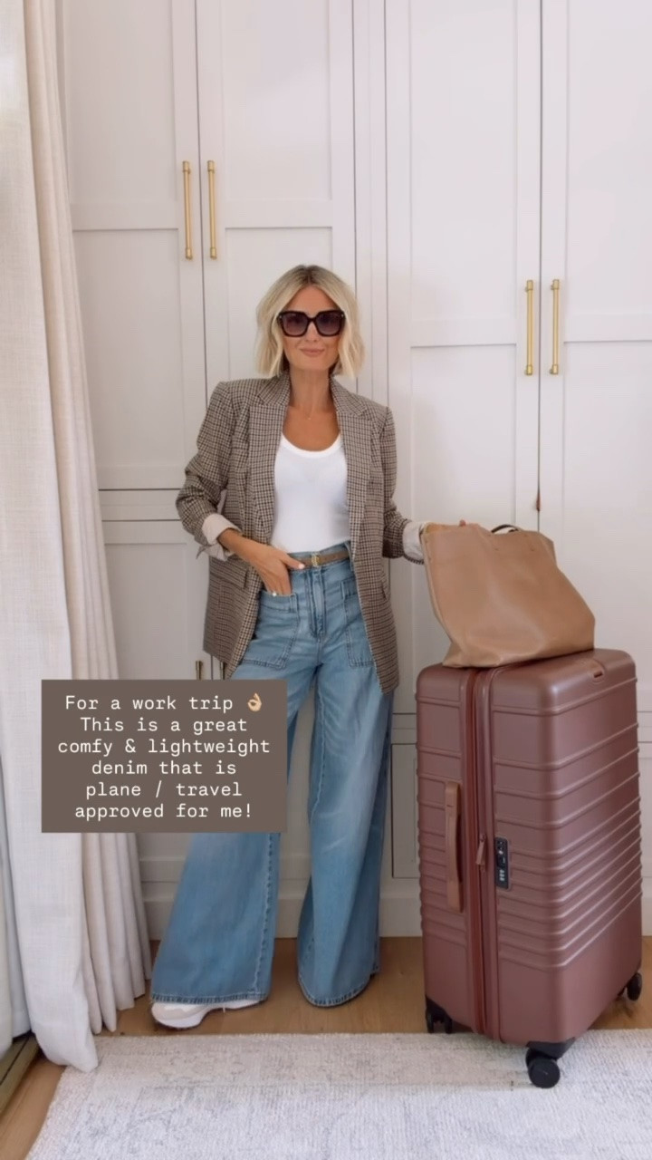 I have been loving styling this plaid blazer! It easily dresses up this whole look! These jeans are also really comfortable & would be great to travel in! Wearing XS in blazer, S in tank, & 2 in jeans!

Loverly Grey, travel outfit, wide leg jeans, palazzo jeans, plaid blazer, airport outfit

#LTKSeasonal #LTKTravel