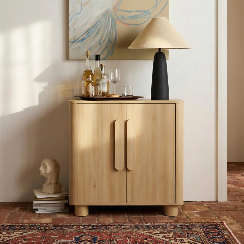 Lumo 31.5" 2-Door Buffet Storage Cabinet, Wood Rounded Legs | Wayfair North America