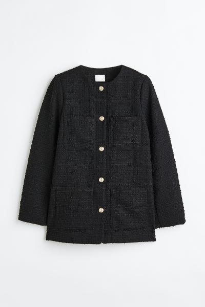 Bouclé Jacket - Black - Ladies | H&M US | H&M (US + CA)