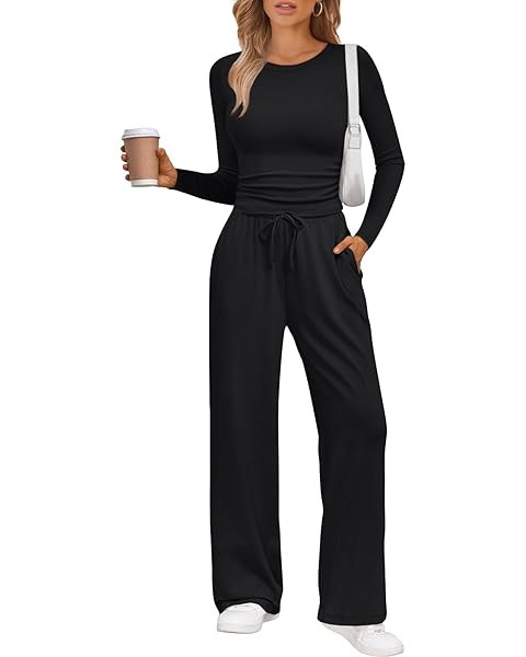 LILLUSORY Womens 2 Piece Matching Lounge Sets 2025 Fall Fashion Knit Sweater Airport Travel Vacat... | Amazon (US)