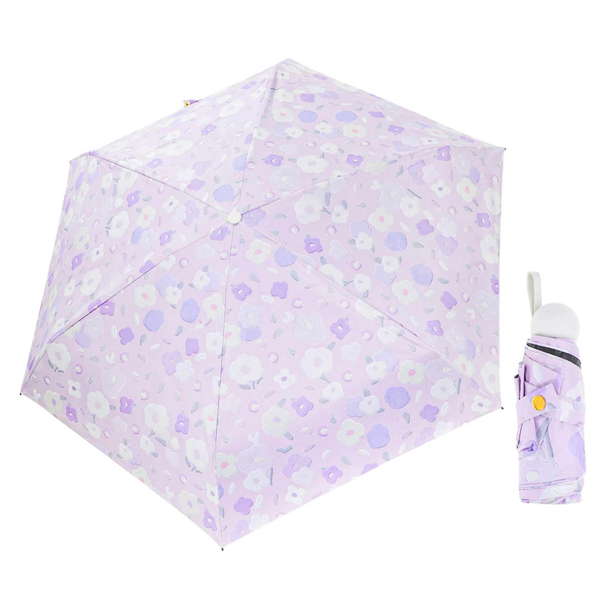 Unique Bargains Mini Umbrella Compact Purple Flower Umbrella Windproof Folding Umbrella Lightweight Folding Umbrella for Travel Purple | Lowe's