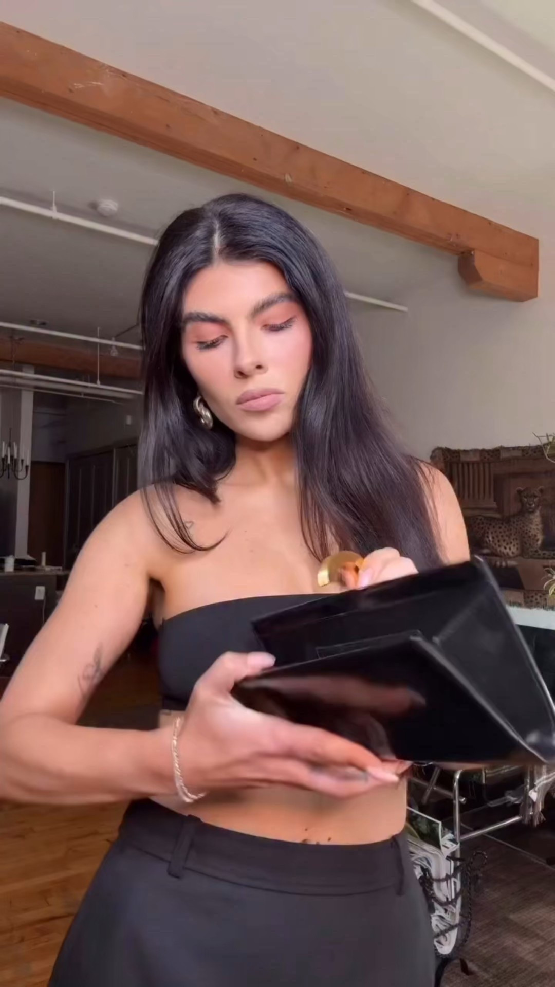 Makeup look, lip combo, & outfit of the night 🖤

@kyliecosmetics full makeup look
@helsastudio trouser with skirt attached @heavenmayhem_ earrings

Outfit of the night, styling inspo, high fashion, Pinterest fashion trends

#LTKHoliday #LTKootd #LTKgrwm