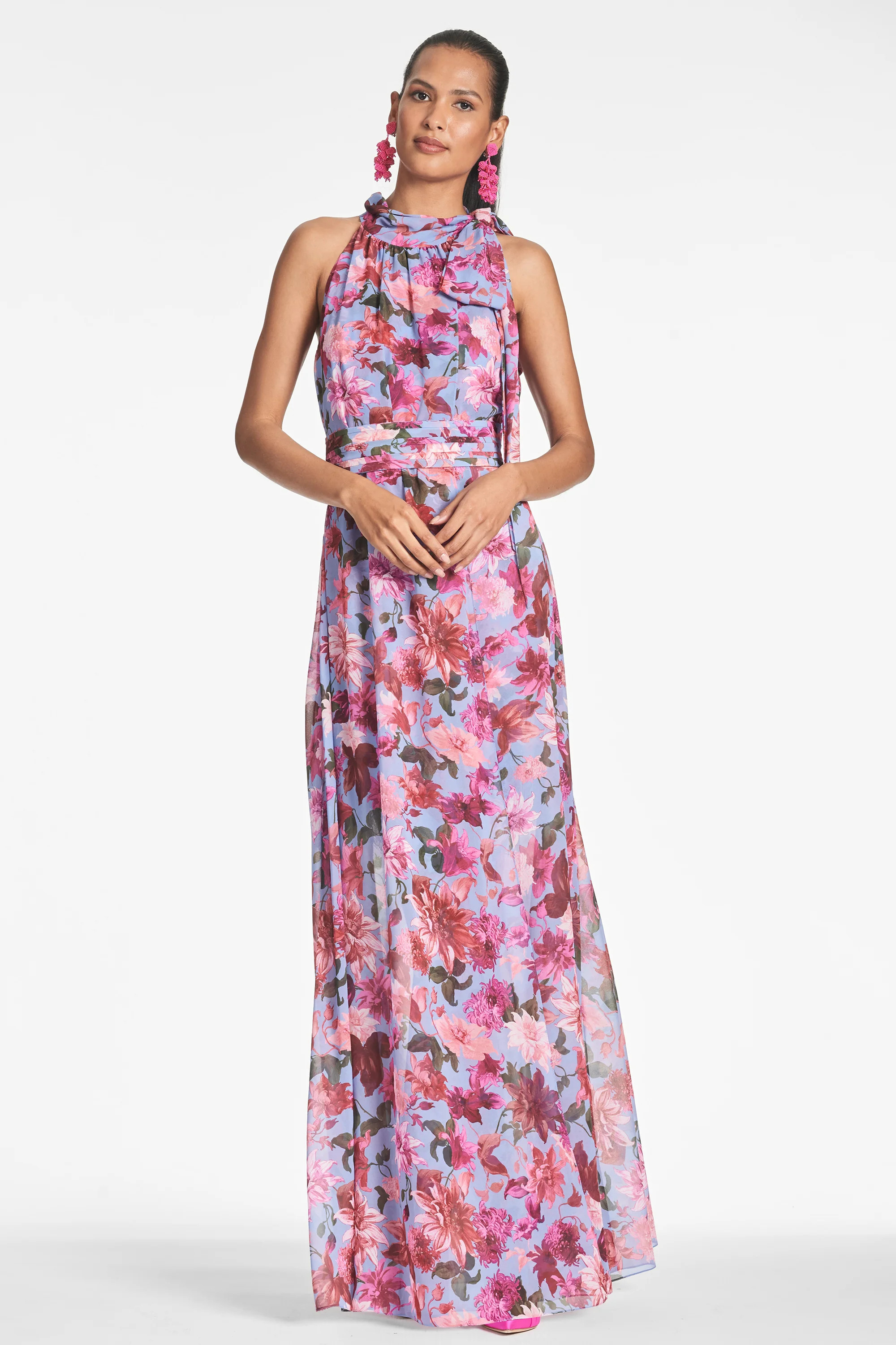 SELENA GOWN - PINK/PERIWINKLE DAHLIA - FINAL SALE | Sachin and Babi