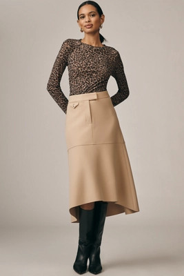 Derek Lam 10 Crosby Nicolette High-Low Midi Skirt | Anthropologie (US)
