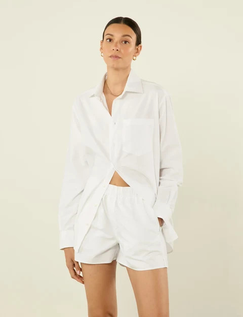 The Boxer: Oxford, White | With Nothing Underneath
