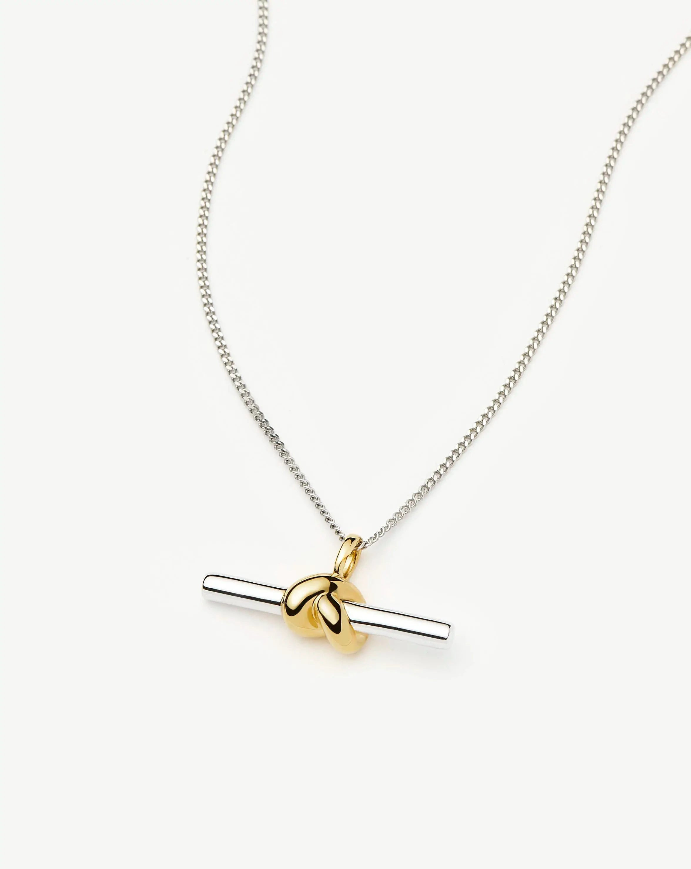 Lucy Williams T-Bar Knot Pendant Necklace - Gold & Silver | Missoma UK