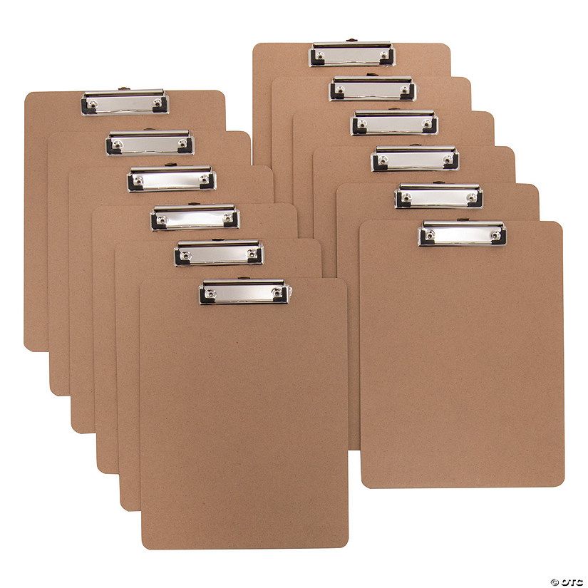 Brown Wood Letter Size Clipboards - 12 Pc. | Oriental Trading Company