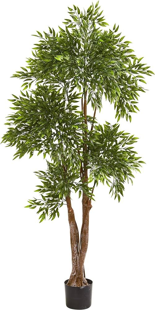 Nearly Natural 69” Ruscus Artificial UV Resistant (Indoor/Outdoor) Silk Trees Green | Amazon (US)