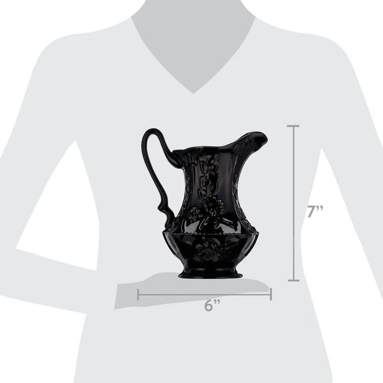 My Texas House Textured Stoneware Pitcher Tabletop Decoration, Black, 7" | Walmart (US)