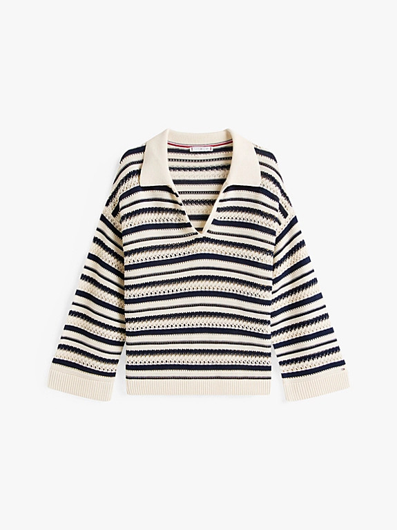Crochet Oversized Polo Jumper | Tommy Hilfiger UK