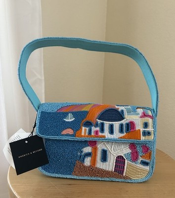 New! Beaded Santorini Greece Shoulder Bag Viral Handcrafted In India Purse Water | eBay | eBay US