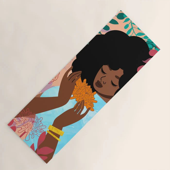 Chrysanthemums in November Yoga Mat | Society6