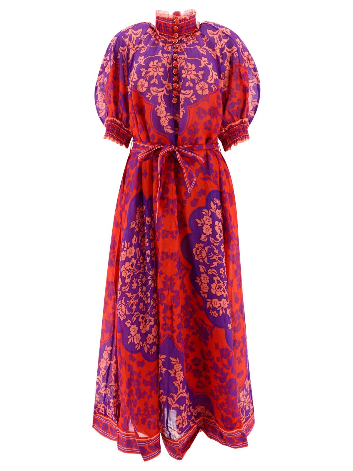 Zimmermann Floral Print High-Neck Dress | Cettire Global