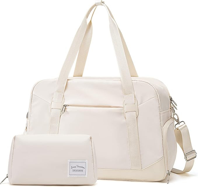 LONG VACATION Women's Travel Duffel Bag with Toiletry Bag, Sports Gym Bag Weekendeer Carry-on Tot... | Amazon (US)