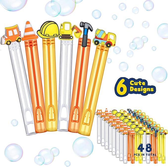 48 Pack Construction Mini Bubble for Boys and Girls- Construction Theme Birthday Party Supplies F... | Amazon (US)