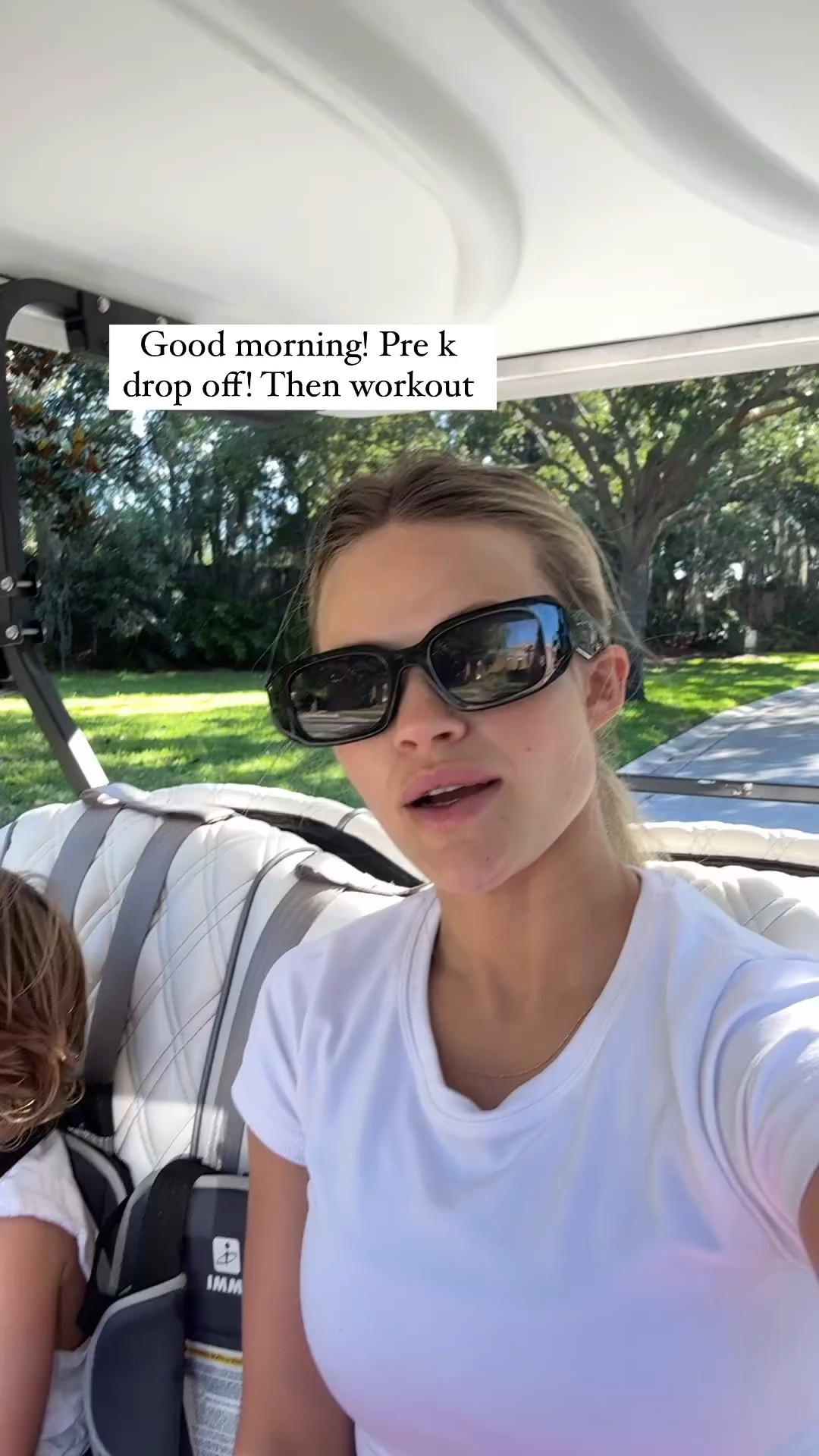 Running Leo over to preschool on the golf cart! These sunnies are my go-to’s and they’re under $30 from Amazon! 

amazon l amazon sunglasses l sunglasses 
