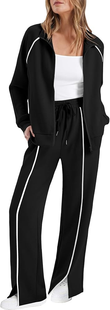 SAMPEEL 2 Piece Outfits for Women Lounge Sets Matching Sets Fall Fashion Clothing Travel Airport ... | Amazon (US)